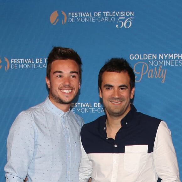 Alex Goude et son mari Romain lors de la soirée des nominations aux Nymphes au Monte-Carlo Bay Hotel & Resort lors du 56ème Festival de télévision de Monte-Carlo, le 15 Juin 2016. © Denis Guignebourg/BestImage