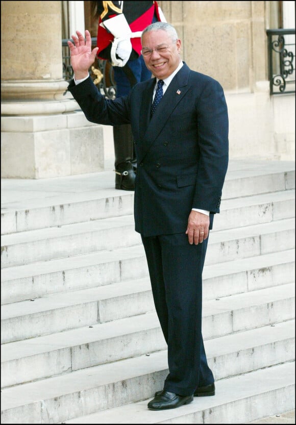 Colin Powell reçu à l'Elysée pour le 60e anniversaire du Jour J