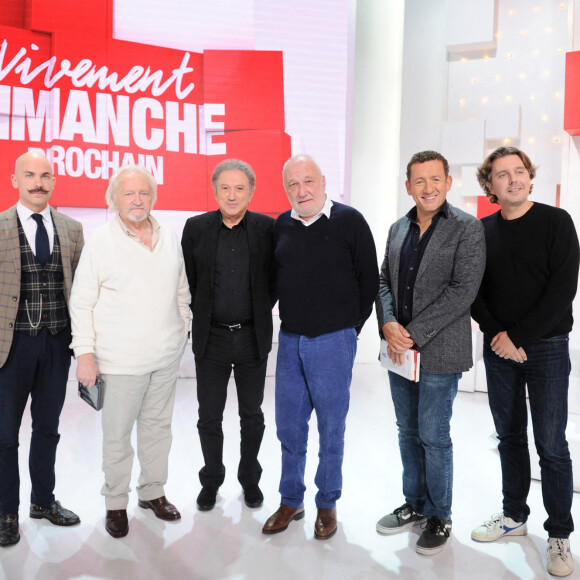 Exclusif - Viktor Vincent, Niels Arestrup, Michel Drucker, François Berleand, Dany Boon et Alex Vizorek - Enregistrement de l'émission "Vivement Dimanche prochain", présentée par M.Drucker et diffusée le 24 octobre sur France 2 © Guillaume Gaffiot / Bestimage 