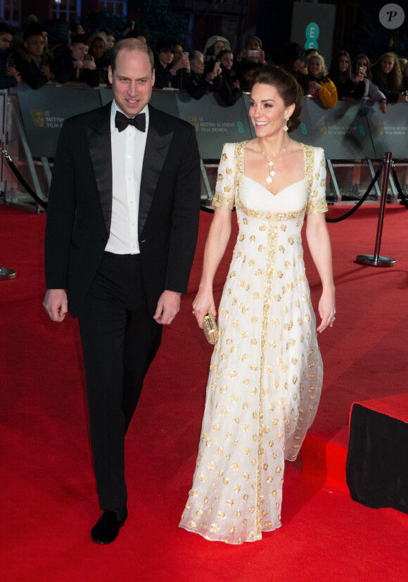 Le prince William, duc de Cambridge et Catherine Kate Middleton, la duchesse de Cambridge - 73e cérémonie des British Academy Film Awards (BAFTA) au Royal Albert Hall à Londres, le 2 février 2020.