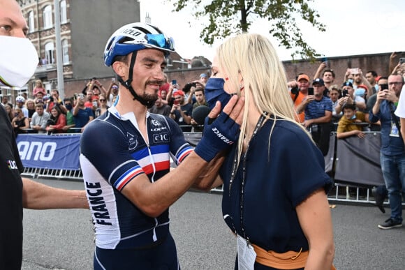 Marion Rousse et Julian  Alaphilippe - Championnats du Monde UCI - Elite Hommes en Belgique le 26 septembre 2021.