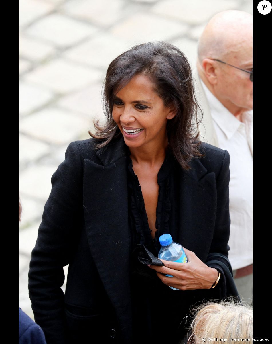 Karine Le Marchand lors de la cérémonie d'hommage national à Jean-Paul Belmondo à l'Hôtel des Invalides à Paris, France, le 9 septembre 2021. © Dominique Jacovides/Bestimage