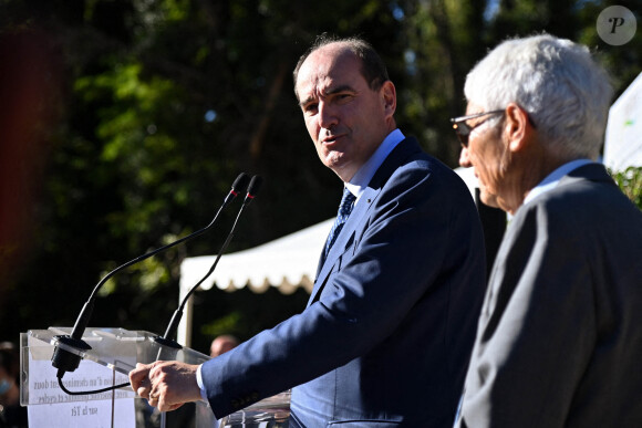 Le Premier ministre Jean Castex en déplacement dans les Pyrénées-Orientales dans le cadre de la relance du train des primeurs Perpignan-Rungis, à Prades et Le Boulou, France, le 22 octobre 2021.