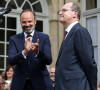 Passation de pouvoir à Matignon entre Edouard Philippe et Jean Castex, nouveau Premier ministre.