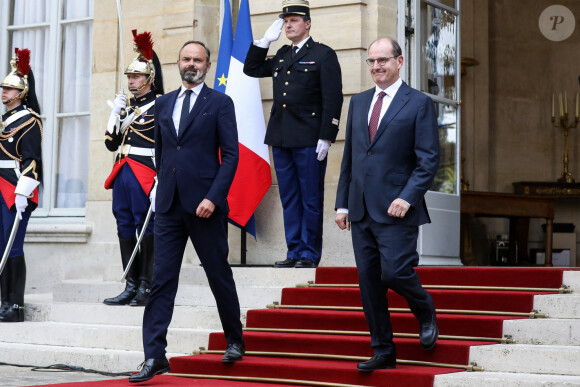 Passation de pouvoir à Matignon entre Edouard Philippe et Jean Castex, nouveau Premier ministre. Paris, le 3 juillet 2020.