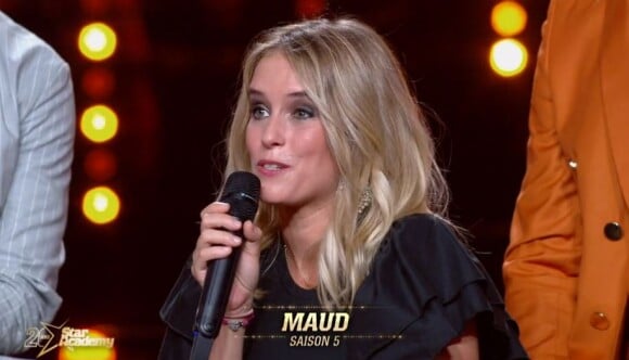 Maud Verdeyen lors du prime pour les 20 ans de la "Star Academy", le 30 octobre 2021, sur TF1