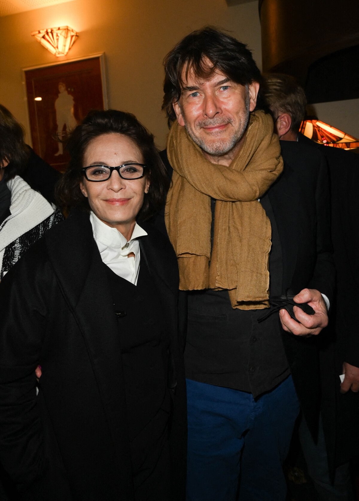 Photo : Exclusif - Nathalie Roussel et son compagnon lacteur Eric Pierrot  - Inauguration du théâtre de Passy lors du spectacle Joséphine B à Paris le  8 novembre 2021. © Coadic GuirecBestimage - Purepeople