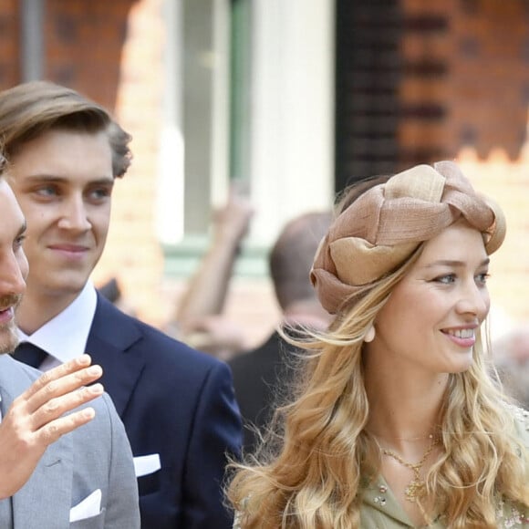 Andrea Casiraghi, Beatrice Borromeo et Charlotte Casiraghi - Cérémonie religieuse du Mariage du prince Ernst August Jr de Hanovre et de Ekaterina Malysheva en l'église Marktkirche de Hanovre le 8 juillet 2017