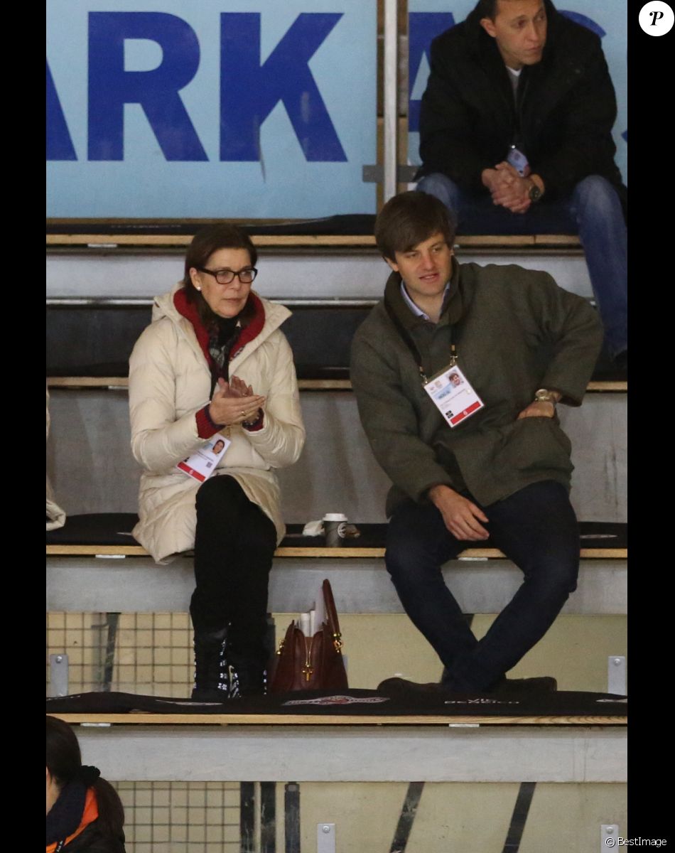 Exclusif - La princesse Caroline de Hanovre et sa fille la princesse Alexandra de Hanovre et Ernst August Junior au FOJE d'hiver 2015 (Festival Olympique de la Jeunesse Européenne) à Dornbirn le 26 janvier 2015. La princesse Alexandra participe à la compétition de patinage artistique.