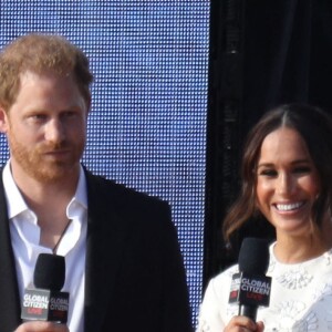 Le prince Harry et Meghan Markle - Concert Global Citizens 2021 au coeur de Central Park à New York le 25 septembre 2021. 