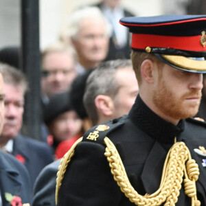 Le prince Harry, duc de Sussex, et Meghan Markle, duchesse de Sussex, assistent au 'Remembrance Day', une cérémonie d'hommage à tous ceux qui sont battus pour la Grande-Bretagne, à Westminster Abbey, le 7 novembre 2019. © Ray Tang via Zuma Press/Bestimage