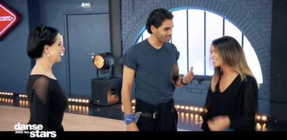 Dita Von Teese, Christophe Licata et sa soeur Céline Licata dans l'émission "Danse avec les stars", le 12 novembre 2021.