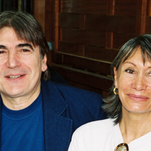 Archives - Serge Lama et sa femme Michèle (Michèle Chauvier), Roland Garros, Paris. Juin 1999.