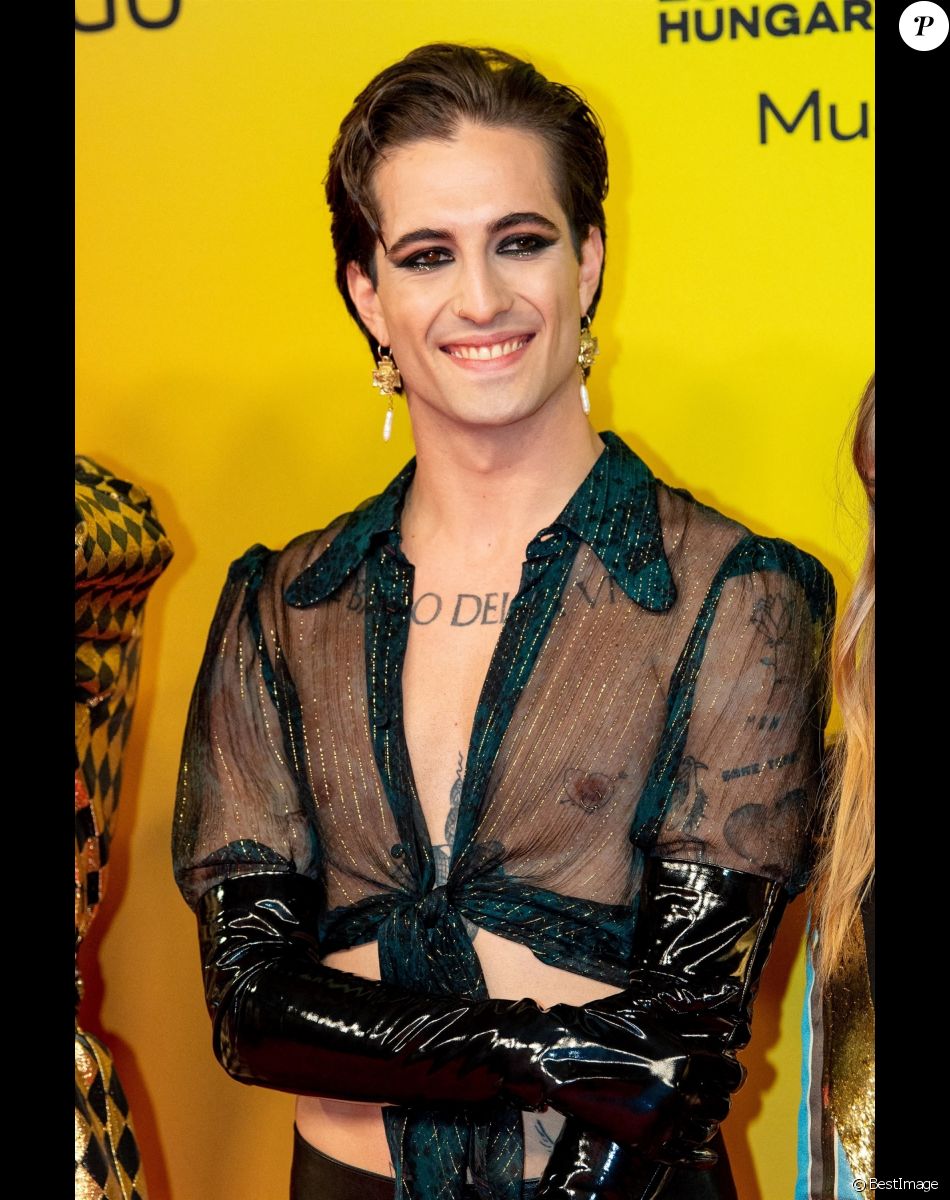 Damiano David, Maneskin au photocall des "MTV Europe Music Awards (EMA)" au Laszlo Papp Budapest Sports Arena. Budapest, le 14 novembre 2021.