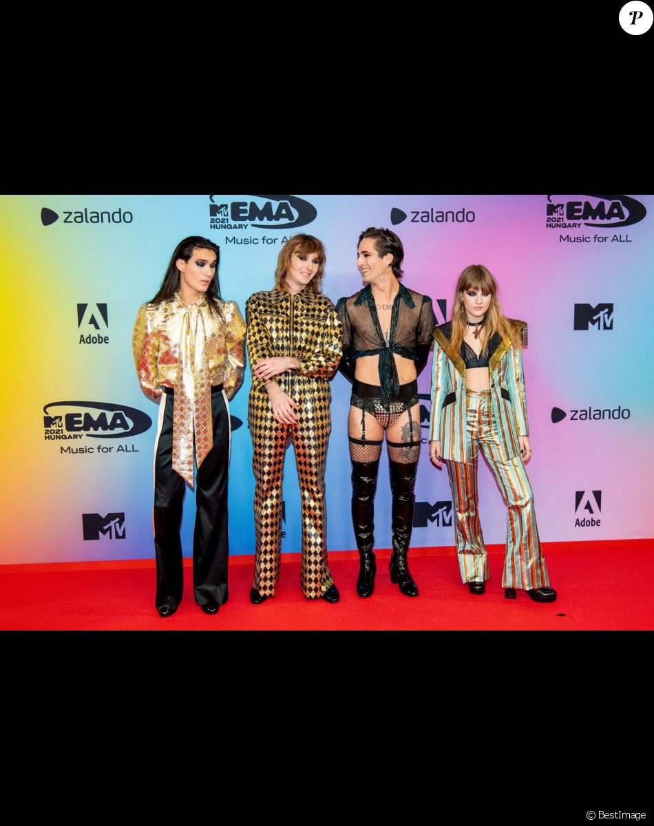 Måneskin au photocall des "MTV Europe Music Awards (EMA)" au Laszlo Papp Budapest Sports Arena