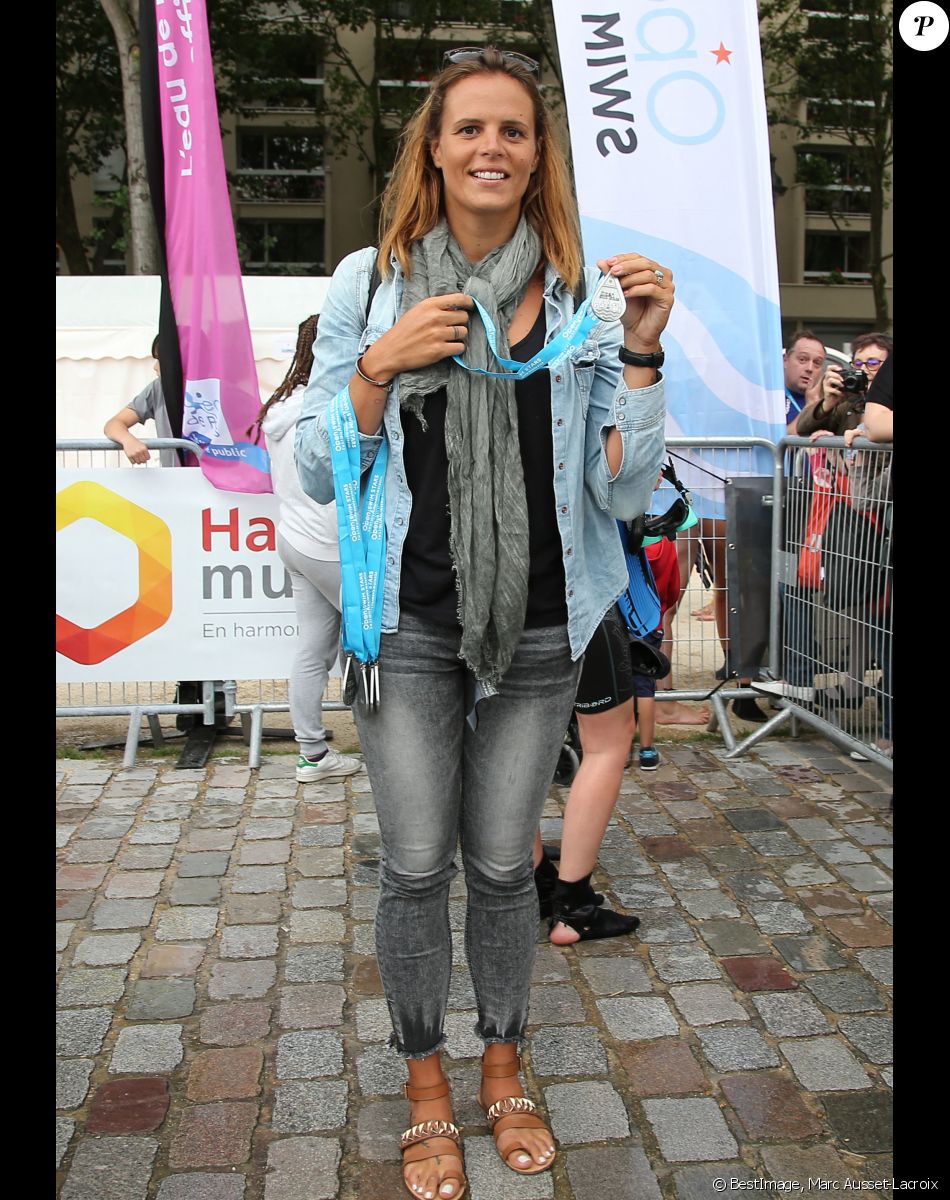 Exclusif - Laure Manaudou - 2ème édition de l'Open Swin Stars "Paris à la nage" au bassin de la Villette à Paris. Le 2 juillet 2016 © Marc Ausset-Lacroix / Bestimage