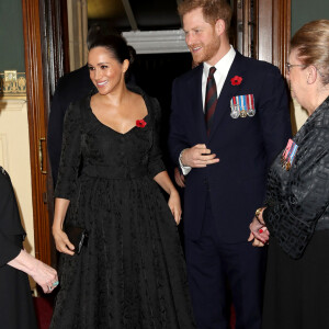 Le prince Harry, duc de Sussex, et Meghan Markle, duchesse de Sussex - La famille royale assiste au Royal British Legion Festival of Remembrance au Royal Albert Hall à Kensington, Londres, le 9 novembre 2019.