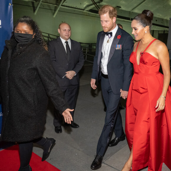 Le prince Harry et Meghan Markle au Salute to Freedom gala à New York, le 10 novembre 2021.