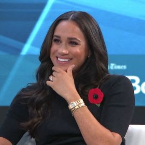 Meghan Markle sur le plateau de l'émission "Minding the Gap" à Los Angeles. 