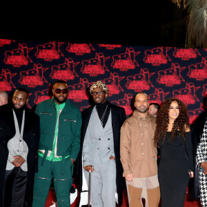 Gims, Dadju, Amel Bent (enceinte), Slimane et Vitaa lors de la 23ème édition des NRJ Music Awards 2021 au Palais des Festivals de Cannes, le 20 novembre 2021. © Dominique Jacovides/Bestimage