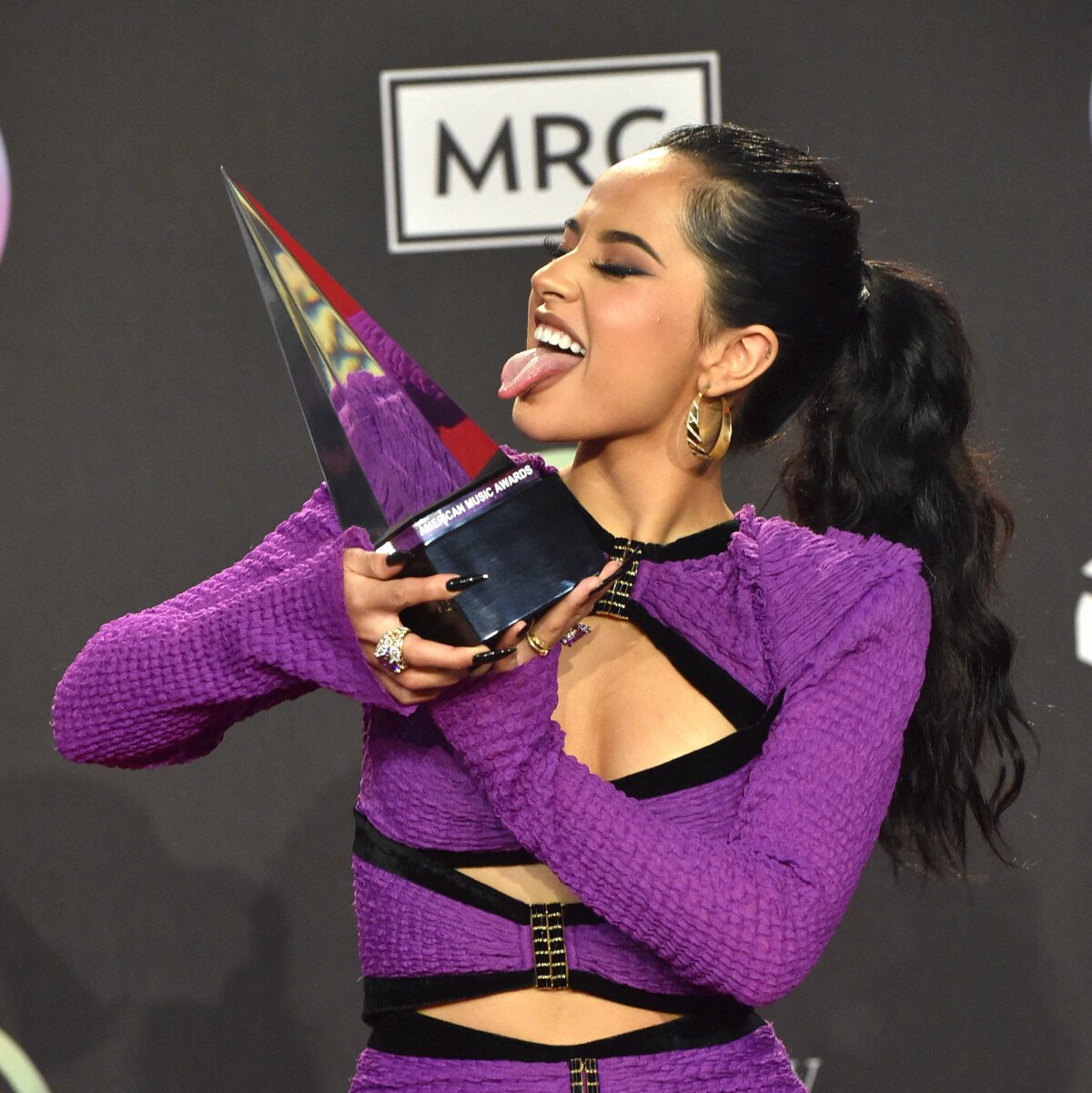 Becky G attends the 2021 American Music Awards at Microsoft Theater in Los  Angeles