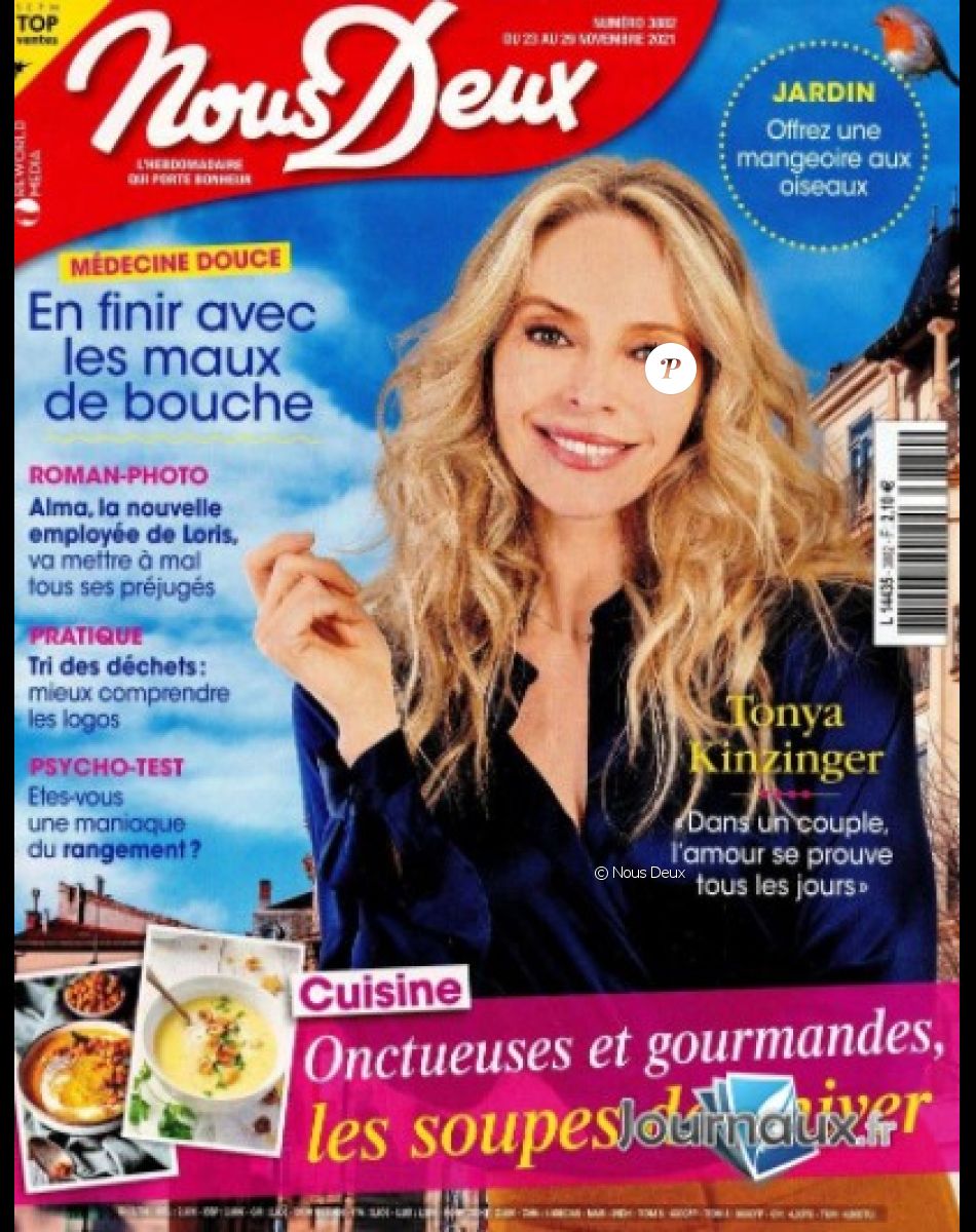 Retrouvez l'interview intégrale de Tonya Kinzinger dans le magazine Nous Deux, n°3882 du 23 novembre 2021.