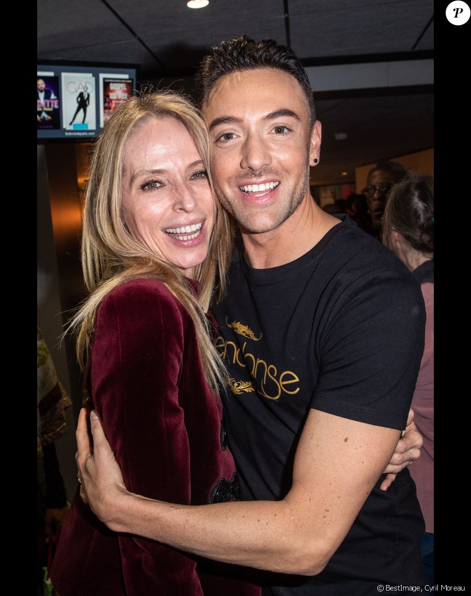 Maxime Dereymez et Tonya Kinzinger après le spectacle "EntreNous By D'Pendanse" au Dôme de Paris - Palais des Sports, à Paris. Le 7 mars 2020. © Cyril Moreau/Bestimage