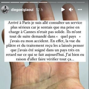 Diego El Glaoui révèle avoir été mal soigné après son accident à la main - Instagram