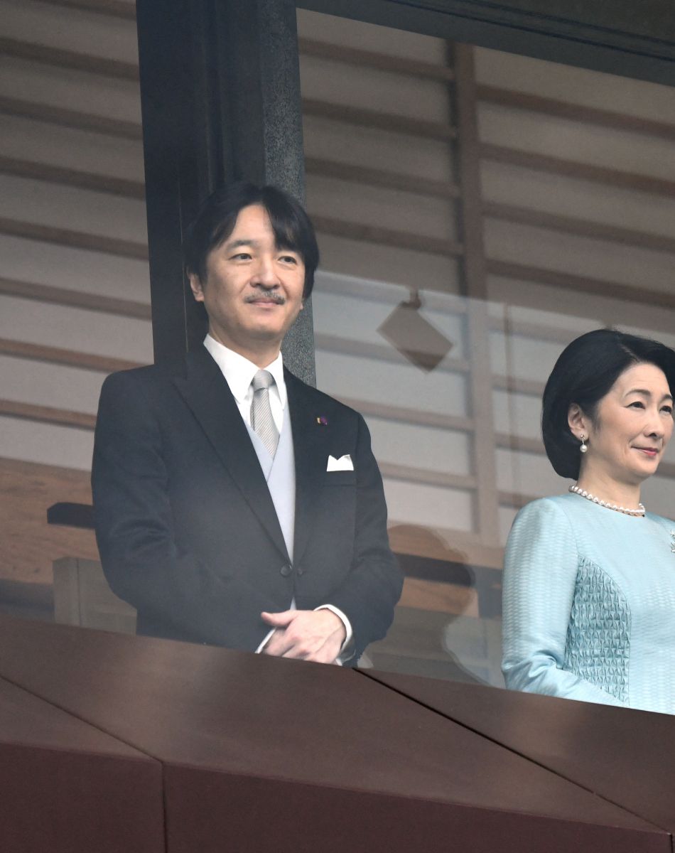 Le prince du Japon Akishino, la princesse du Japon Kiko, la princesse du Japon Mako et la princesse du Japon Kako - La famille impériale nippone lors des voeux du Nouvel An au Palais impérial de Tokyo, Japon, le 2 janvier 2020.