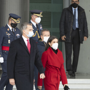 Le roi Felipe VI et la reine Letizia d'Espagne, s'apprêtent à partir en visite d'Etat en Suède, sur l'invitation du roi de Suède, pour souligner et renforcer les relations bilatérales entre les deux pays. Madrid. Le 23 novembre 2021.