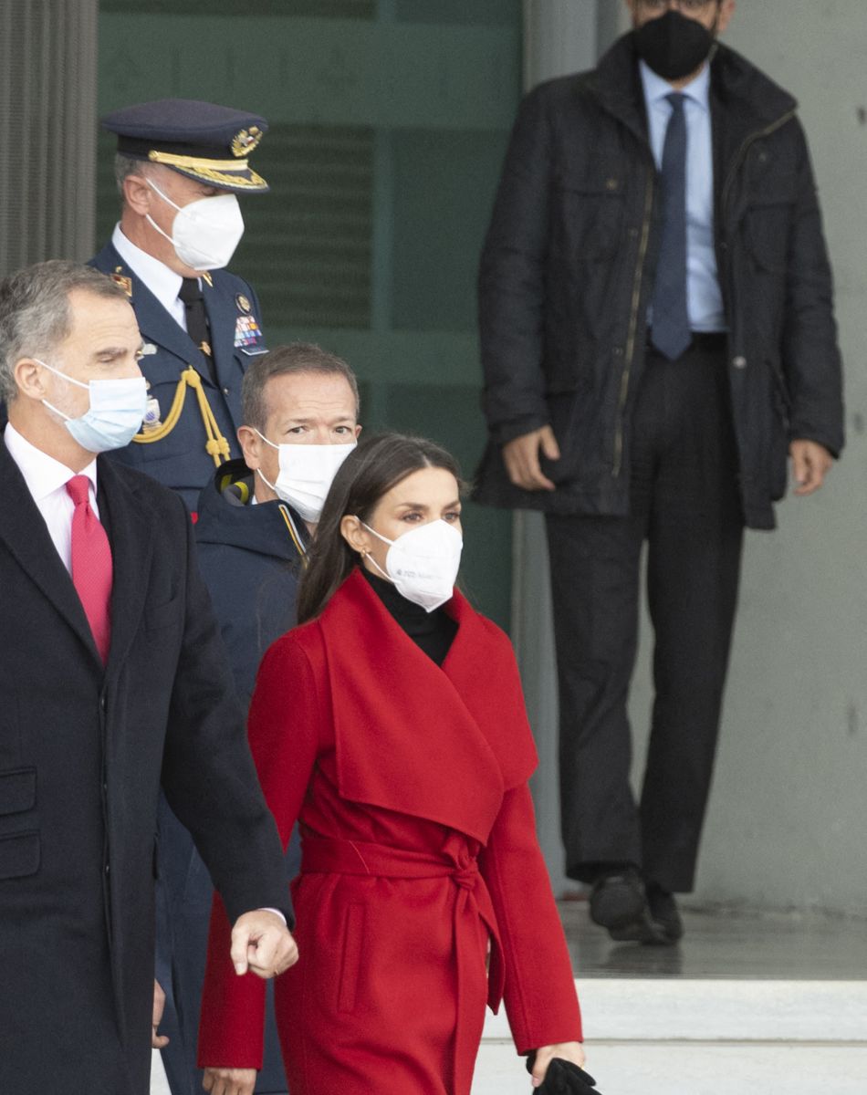 Le roi Felipe VI et la reine Letizia d'Espagne, s'apprêtent à partir en visite d'Etat en Suède, sur l'invitation du roi de Suède, pour souligner et renforcer les relations bilatérales entre les deux pays. Madrid. Le 23 novembre 2021.