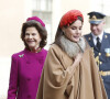 La reine Letizia d'Espagne et la reine Silvia de Suède - Le roi Felipe VI et la reine Letizia d'Espagne, accueillis par le roi Carl XVI Gustav la reine Silvia de Suède à Stockholm dans le cadre de leur visite d'Etat de deux jours en Suède.