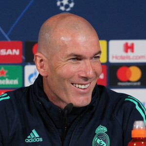 Zinedine Zidane, entraineur du Real Madrid, lors d'une conférence de presse à Madrid. © Irina R. H/AFP7 via ZUMA Wire / Bestimage
