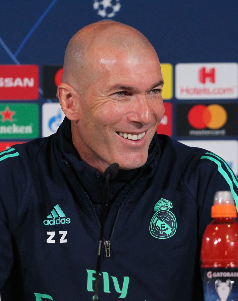 Zinedine Zidane, entraineur du Real Madrid, lors d'une conférence de presse à Madrid. © Irina R. H/AFP7 via ZUMA Wire / Bestimage