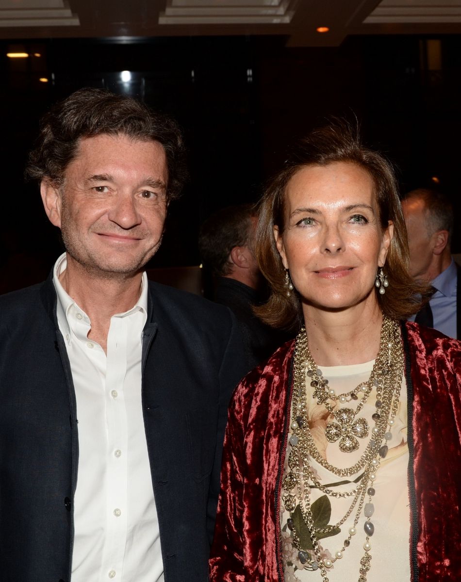 Exclusif - Carole Bouquet et son compagnon Philippe Sereys de Rothschild lors de la soirée d'inauguration du nouveau restaurant, méditerranéen, de la salle Pleyel, le Noto, à Paris, France, le 29 mars 2017. © Rachid Bellak/Bestimage