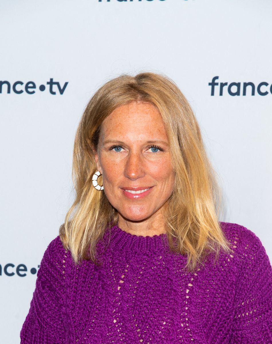 Agathe Lecaron lors du photocall dans le cadre de la conférence de presse de France Télévisions au Pavillon Gabriel à Paris, France, le 24 août 2021. © Pierre Perusseau/Bestimage