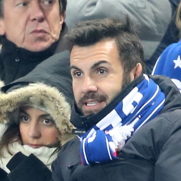 Laurent Ournac et sa femme Ludivine - Match France vs Suède au Stade de France à Saint-Denis. Le 11 novembre 2016. © Cyril Moreau/Bestimage