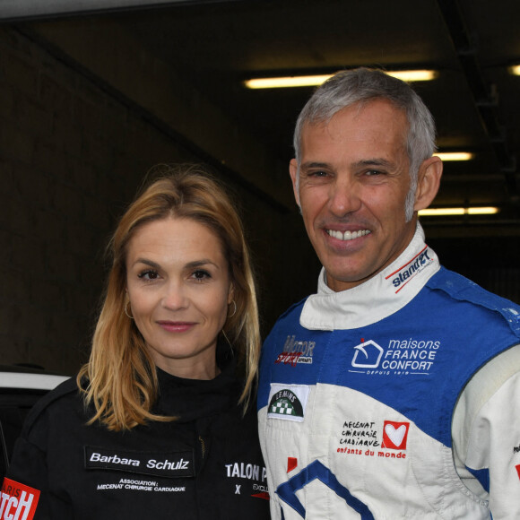 Exclusif - Barbara Schulz et Paul Belmondo lors de la 2ème édition du "Girls Charity Racing" dans le cadre de l'évènement "TALON PISTE X Exclusive Drive" sur le circuit du Mans. "TALON PISTE X Exclusive Drive" est le seul évènement automobile caritatif 100% féminin. Le Mans, le 23 mars 2019. © Guirec Coadic/Bestimage 