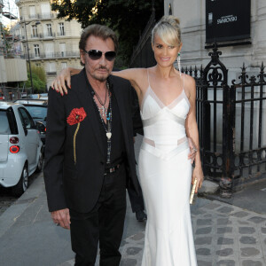 Johnny Hallyday et sa femme Laeticia Hallyday - Arrivée des people à la soirée "Vogue Paris Foundation Gala" au palais Galliera à Paris, le 6 juillet 2015. 