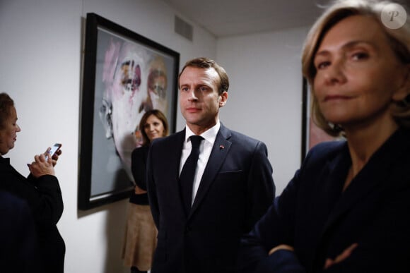 Emmanuel Macron, président de la République, Valérie Pécresse - Inauguration du centre européen du Judaïsme à Paris