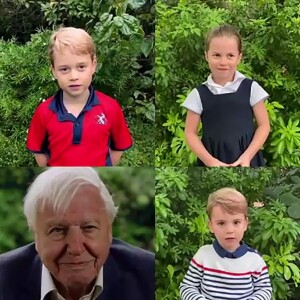 Prince George, Princess Charlotte, Prince Louis - David Attenborough répond aux questions de fans célèbres, dont le prince George, la princesse Charlotte et le prince Louis, au Royaume Uni, le 3 octobre 2020.