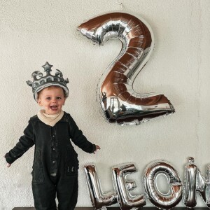 Léon, le fils de Laurent Ournac, le jour de ses deux ans, février 2021