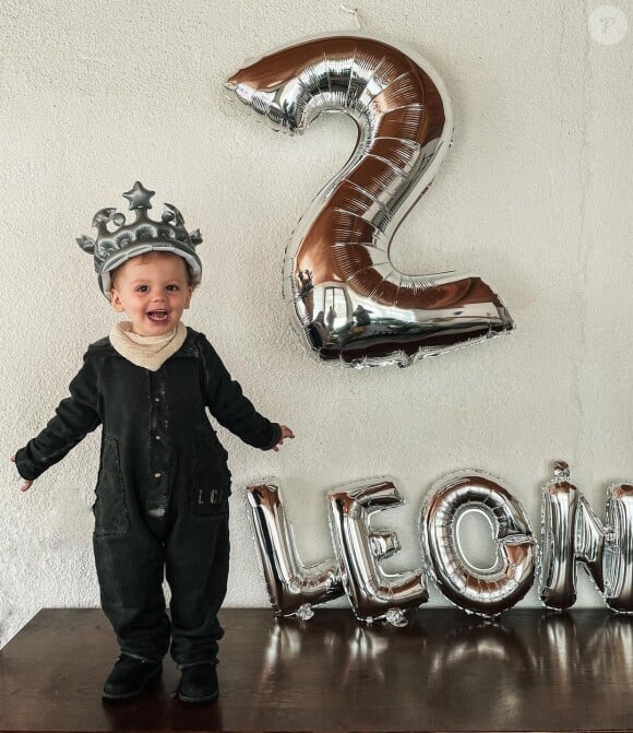 Léon, le fils de Laurent Ournac, le jour de ses deux ans, février 2021