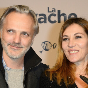 Mathieu Petit et sa compagne Mathilde Seigner - Avant-première du film "La Vache" au cinéma Pathé Wepler à Paris le 14 février 2016. © Coadic Guirec/Bestimage