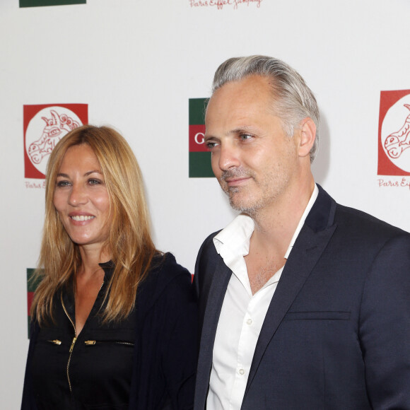 Exclusif - Mathilde Seigner et son compagnon Mathieu Petit - No Web No Blog - Prix spécial - Jour 3 - Longines Global champions tour Paris Eiffel Jumping présenté par Gucci, au Champ de Mars à Paris le 6 juillet 2014. 