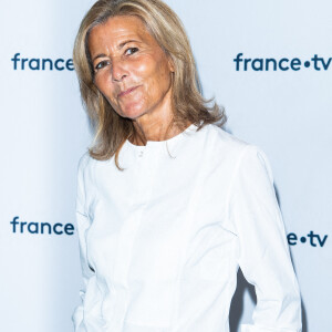 Claire Chazal lors du photocall dans le cadre de la conférence de presse de France Télévisions au Pavillon Gabriel à Paris, France, le 24 août 2021. © Pierre Perusseau/Bestimage 