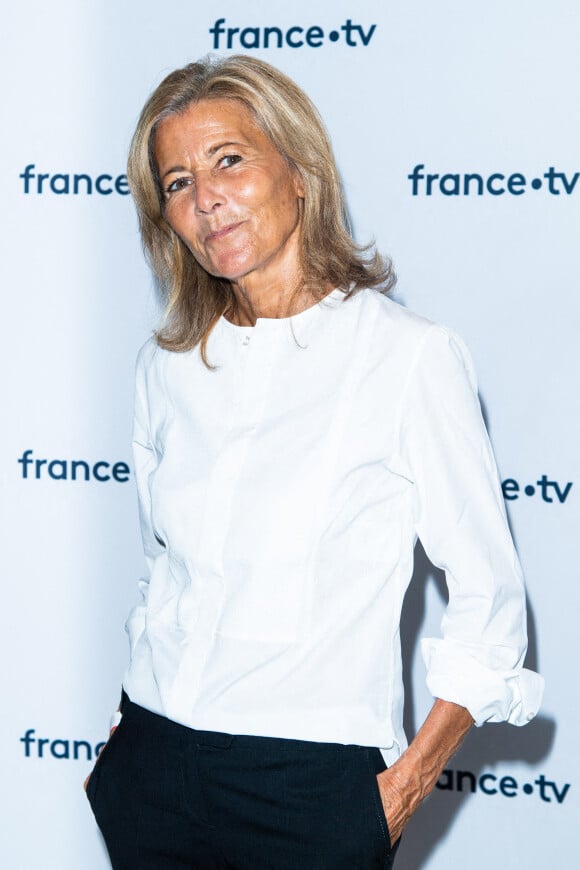 Claire Chazal lors du photocall dans le cadre de la conférence de presse de France Télévisions au Pavillon Gabriel à Paris, France, le 24 août 2021. © Pierre Perusseau/Bestimage 