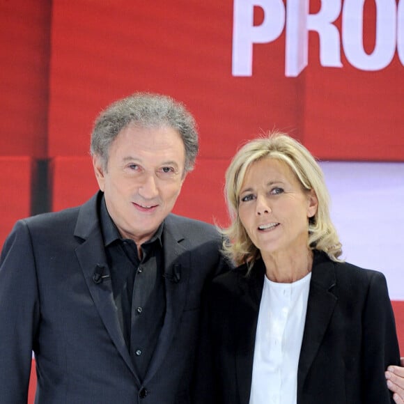 Exclusif - Michel Drucker et Claire Chazal - Enregistrement de l'émission "Vivement Dimanche" présentée par M.Drucker et diffusée le 20 octobre 2019 sur France 2. Le 2 octobre 2019 © Guillaume Gaffiot / Bestimage 