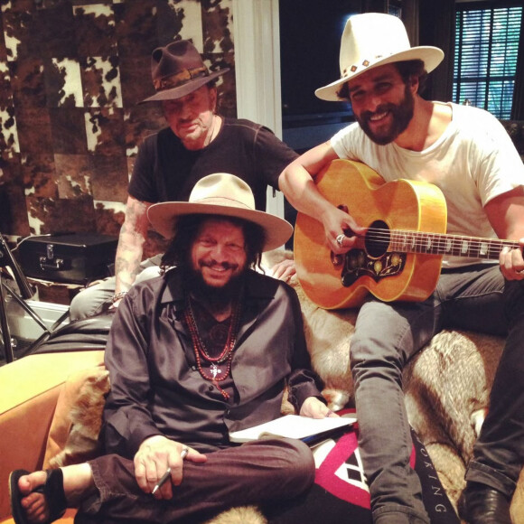 Exclusif - Johnny Hallyday avec Don Was, Maxime Nucci (Yodelice) - Photos de la collection personnelle de Johnny Hallyday données par Laeticia Hallyday