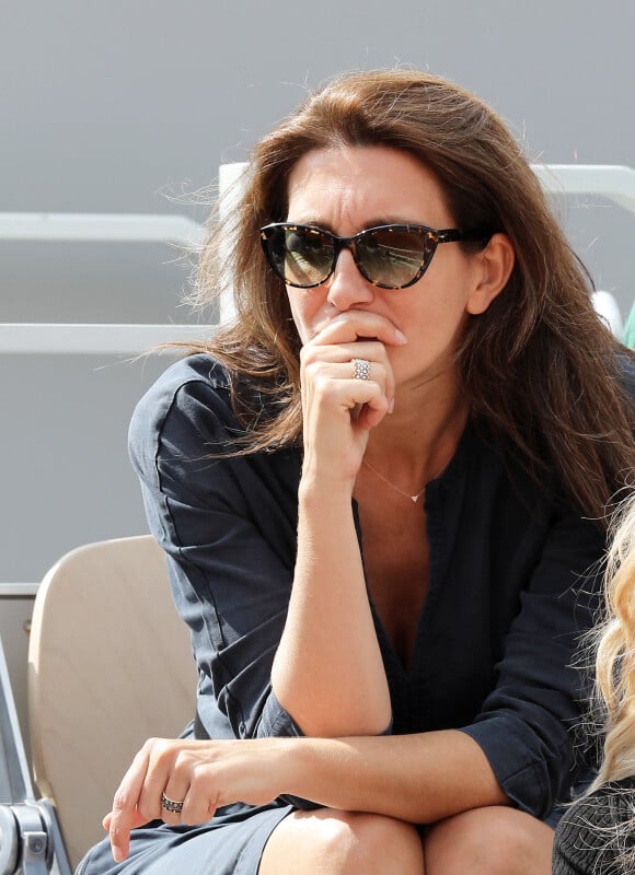 Anne-Claire Coudray dans les tribunes lors des internationaux de tennis de Roland Garros à Paris, France, le 3 juin 2019. © Jacovides-Moreau/Bestimage